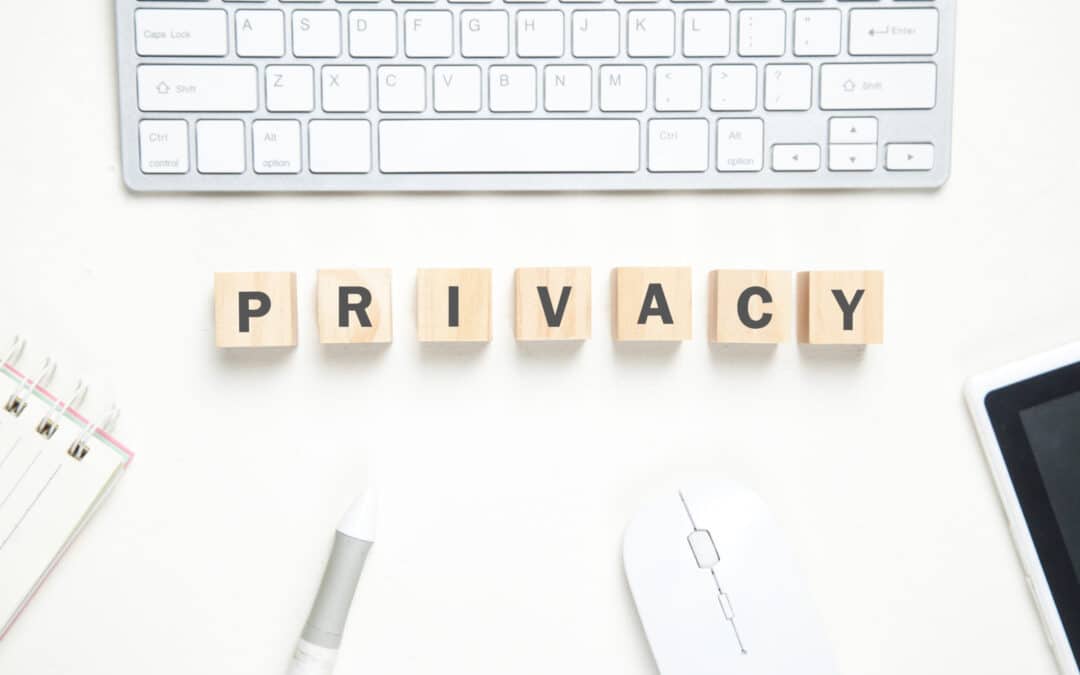 Privacy Word On Wooden Cubes. Business Desk